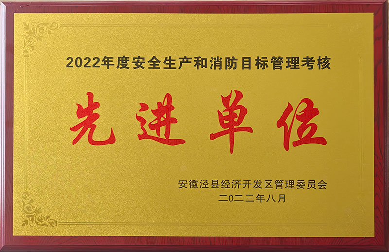 2022年度安全生產和消防目標管理考核先進單位